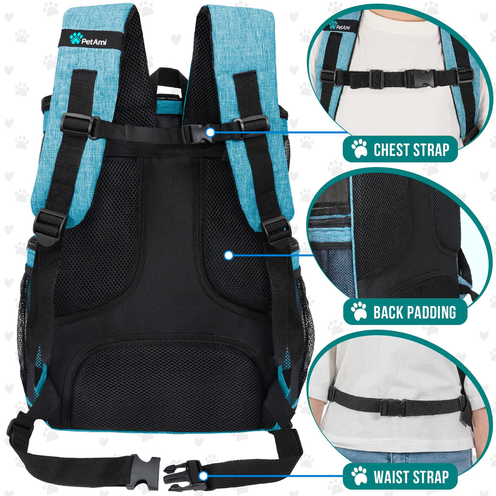 PetAmi backpack 4-way entry with mesh windows for easy access