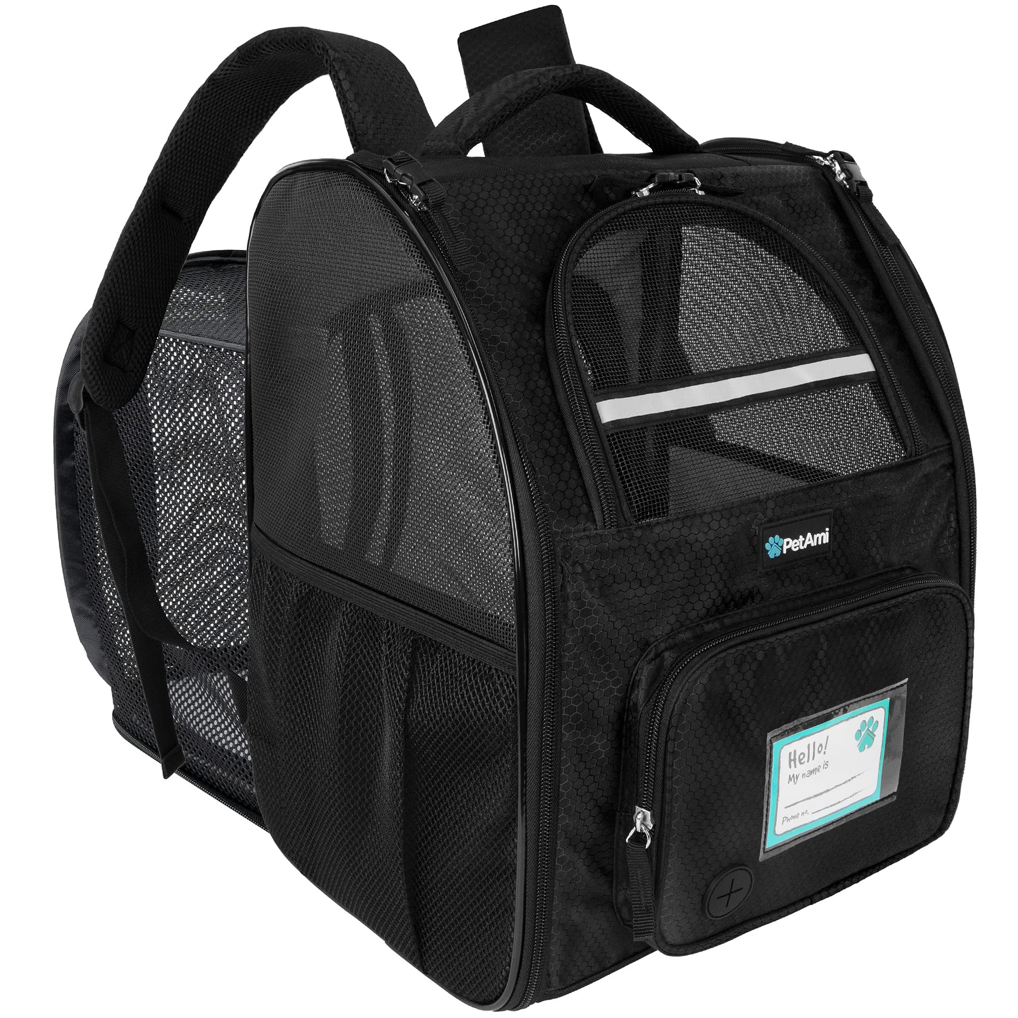 PetAmi backpack carrier expandable front view offering roomy space for small to medium pets