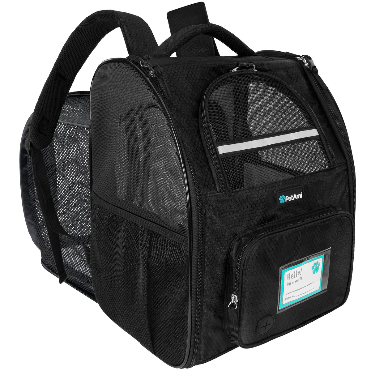 PetAmi backpack carrier expandable front view offering roomy space for small to medium pets