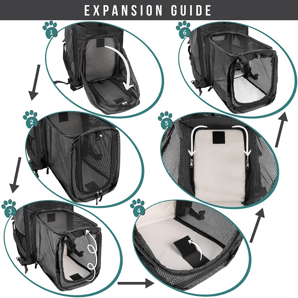 PetAmi backpack carrier sherpa lined bedding inside for cozy rests
