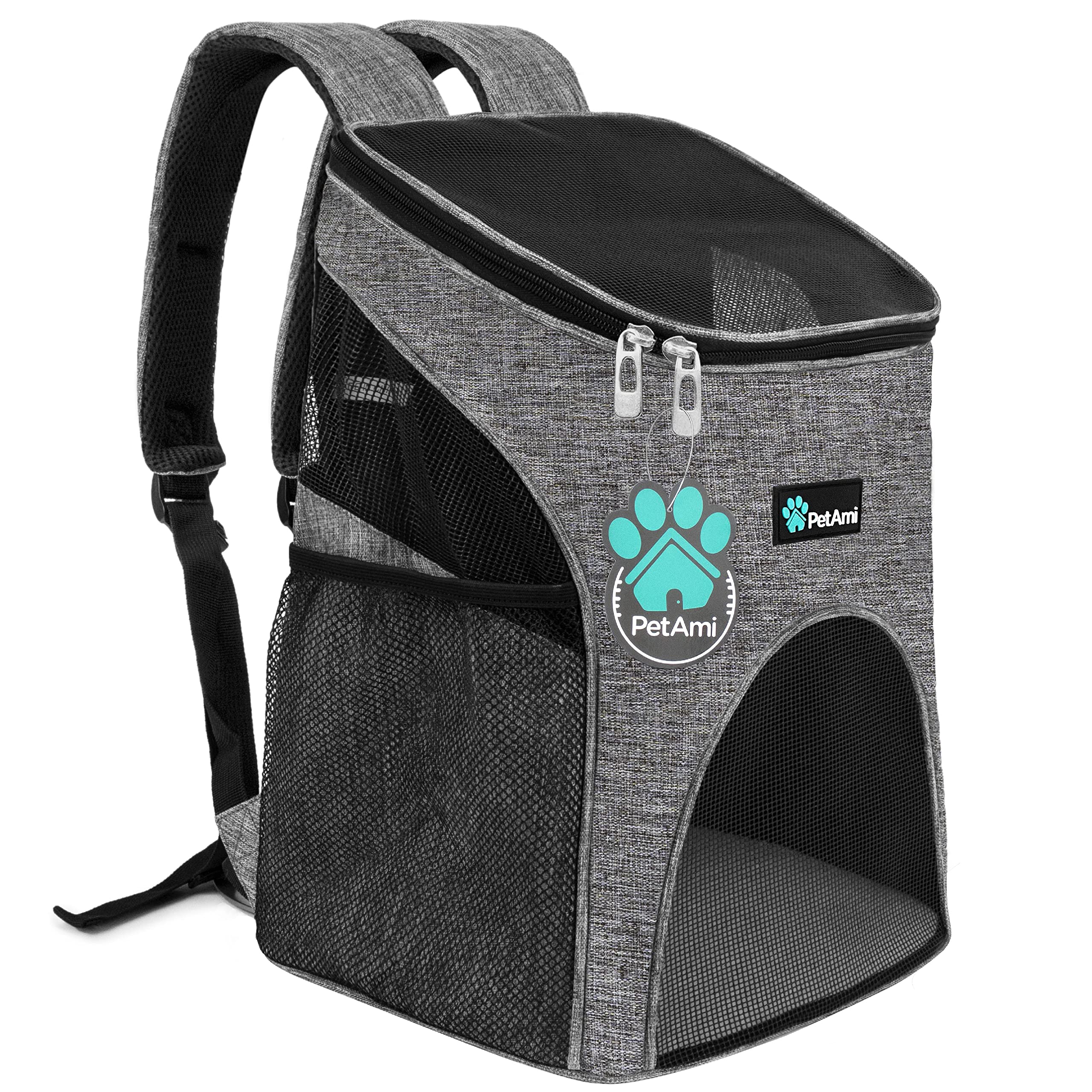 PetAmi backpack carrier ventilated panels for breathable comfort during hikes