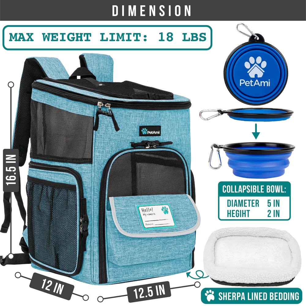 PetAmi carrier includes collapsible bowl for hydration on adventures