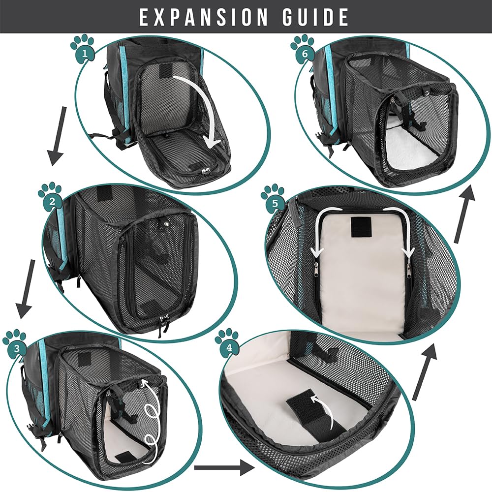 PetAmi backpack carrier mesh window provides headroom and visibility