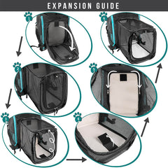 PetAmi backpack carrier mesh window provides headroom and visibility