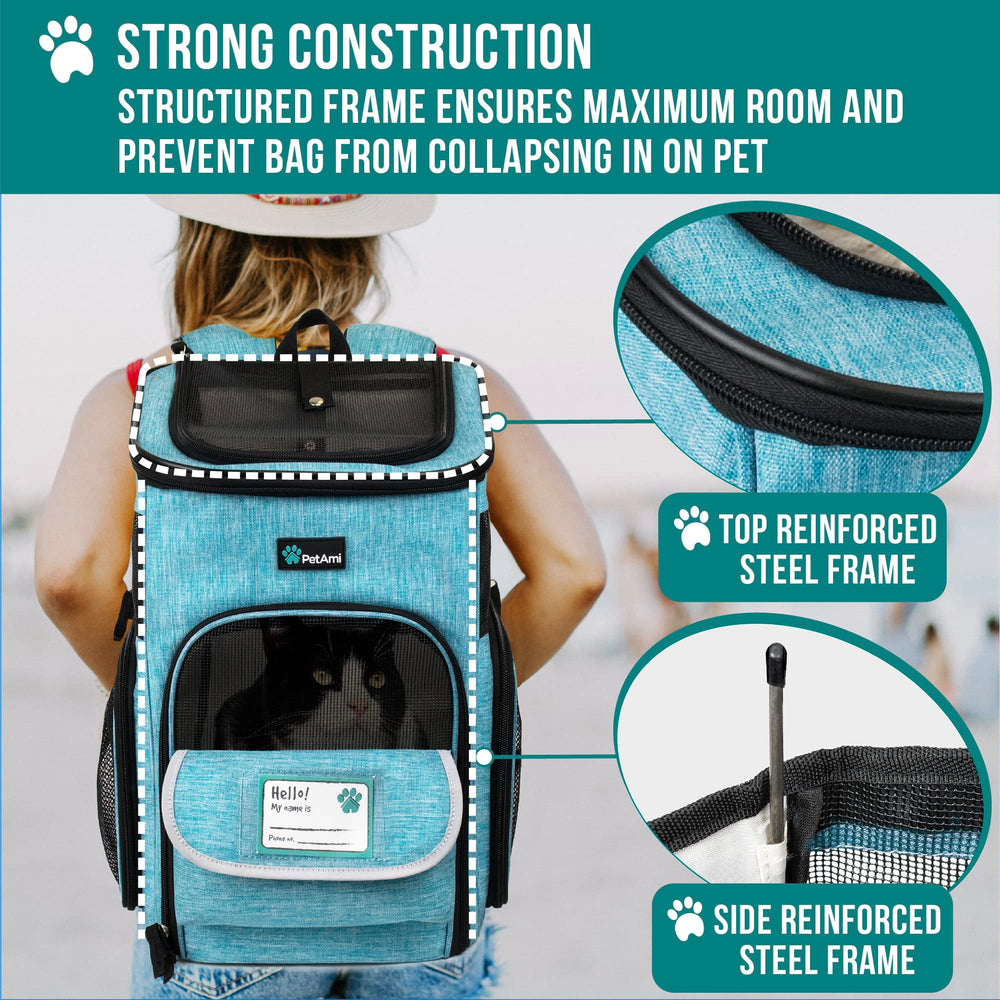 PetAmi carrier padded straps for comfortable carrying on hikes