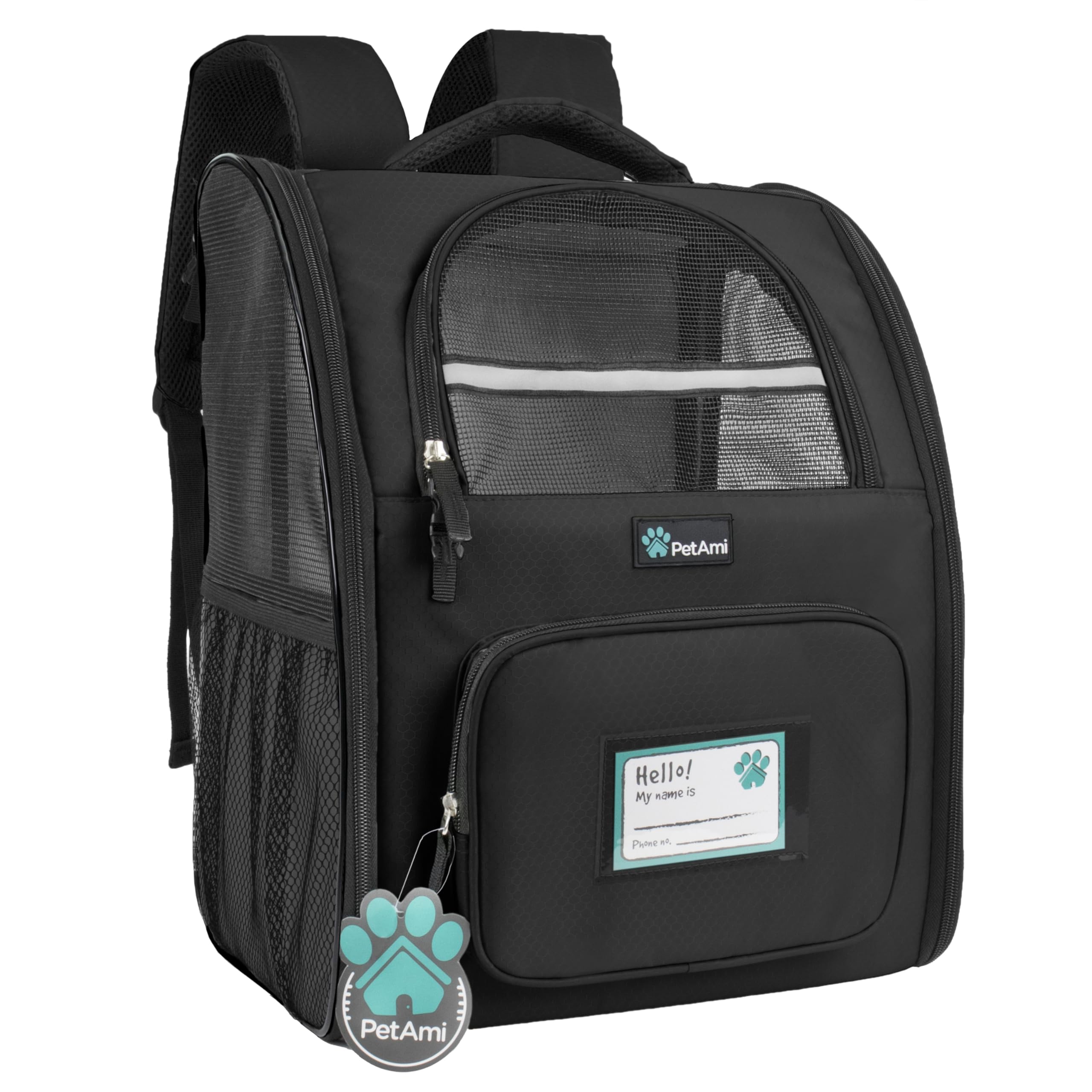 PetAmi backpack carrier ventilated design provides airflow for pet comfort during hiking.