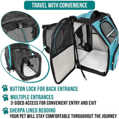 PetAmi carrier with sherpa-lined bedding offers cozy rest