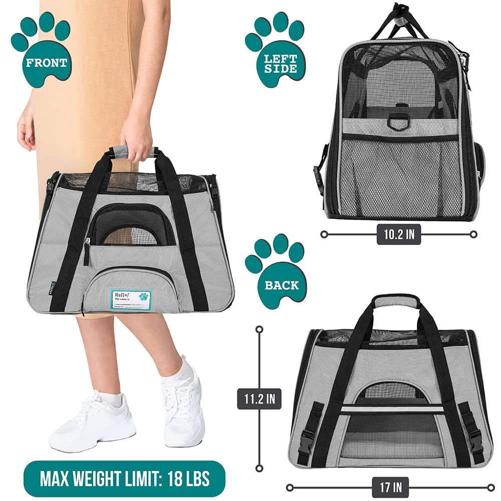 PetAmi breathable carrier with mesh panels ensures airflow during trips
