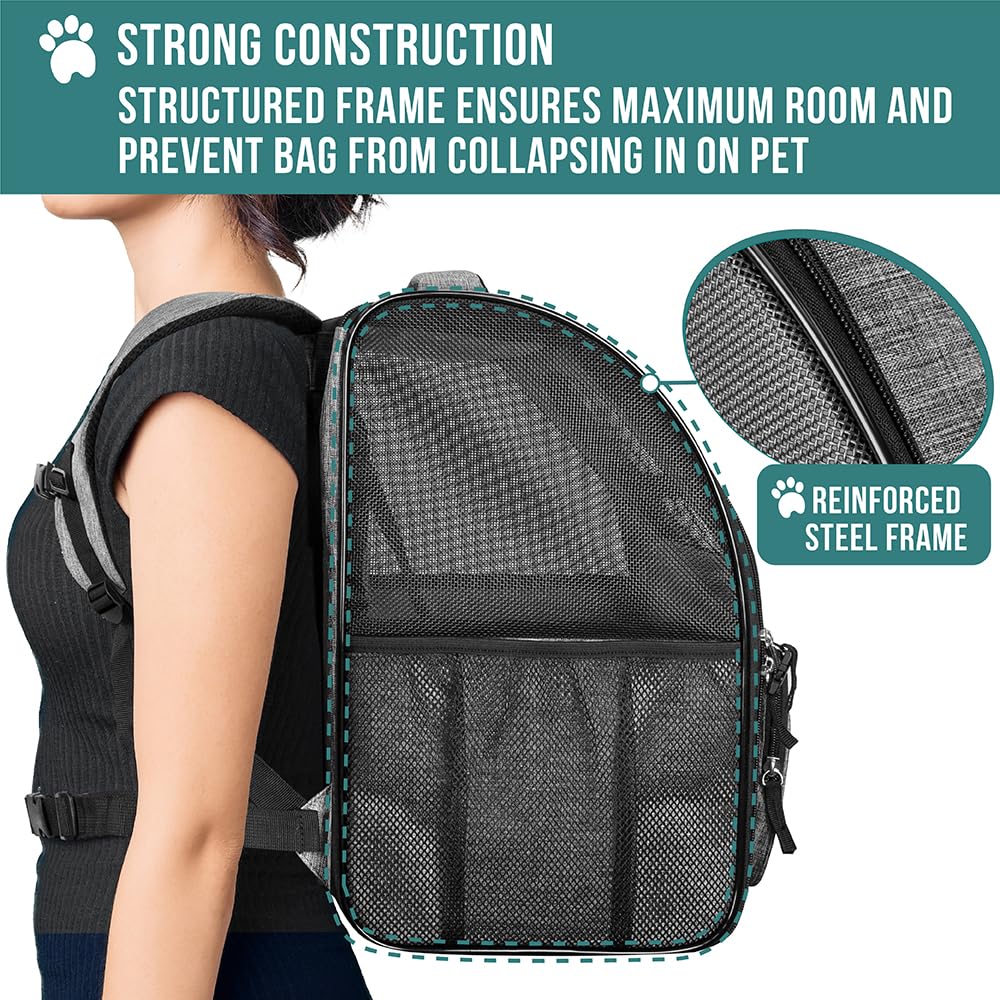PetAmi carrier side pockets and collapsible bowl for essentials