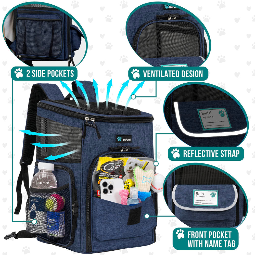 PetAmi cat backpack inside view emphasizes roomy space and easy access for cats
