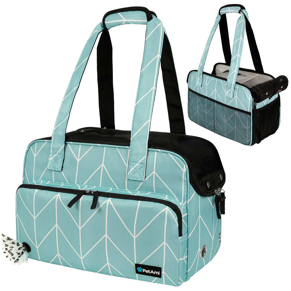 PetAmi Small Dog Purse Carrier front view for easy airline travel and pet access.