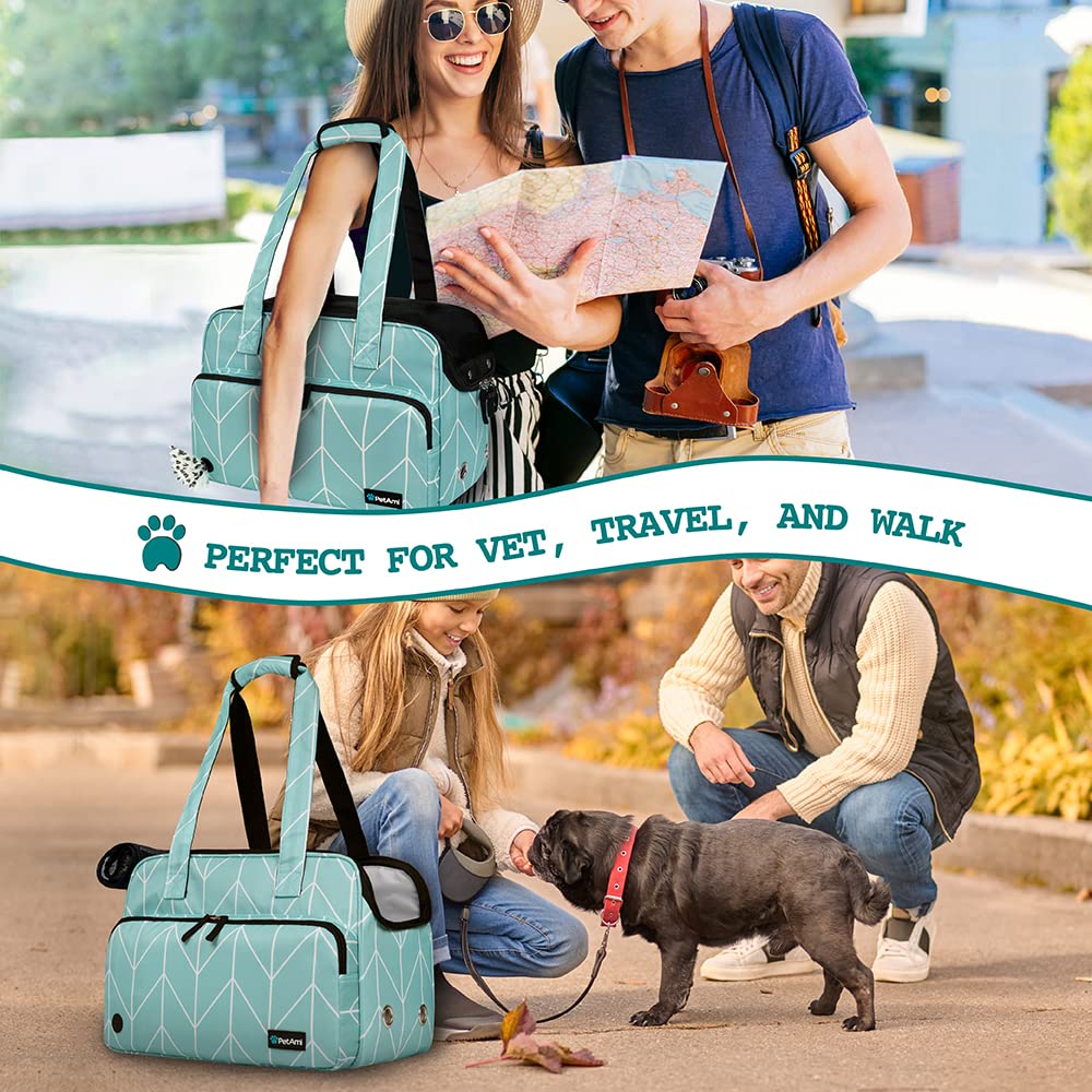 PetAmi Small Dog Purse Carrier mesh panels provide airflow and visibility.