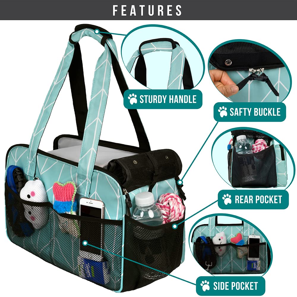 PetAmi Small Dog Purse Carrier top-open view for quick entry and privacy.