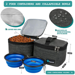 PetAmi collapsible bowls charcoal ready for hydrated pets during trips.