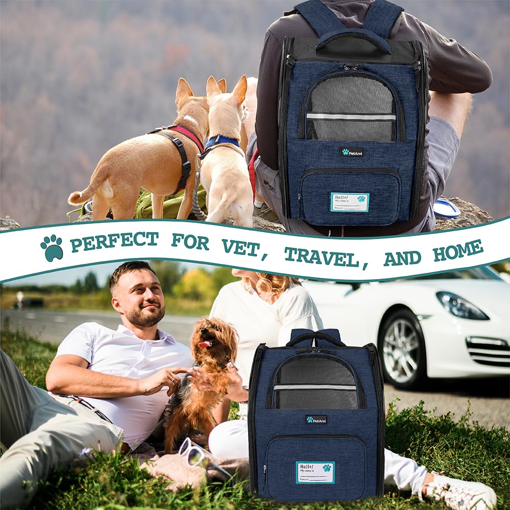PetAmi collapsible pet bowl fits in the bag's pocket for on-the-go hydration.