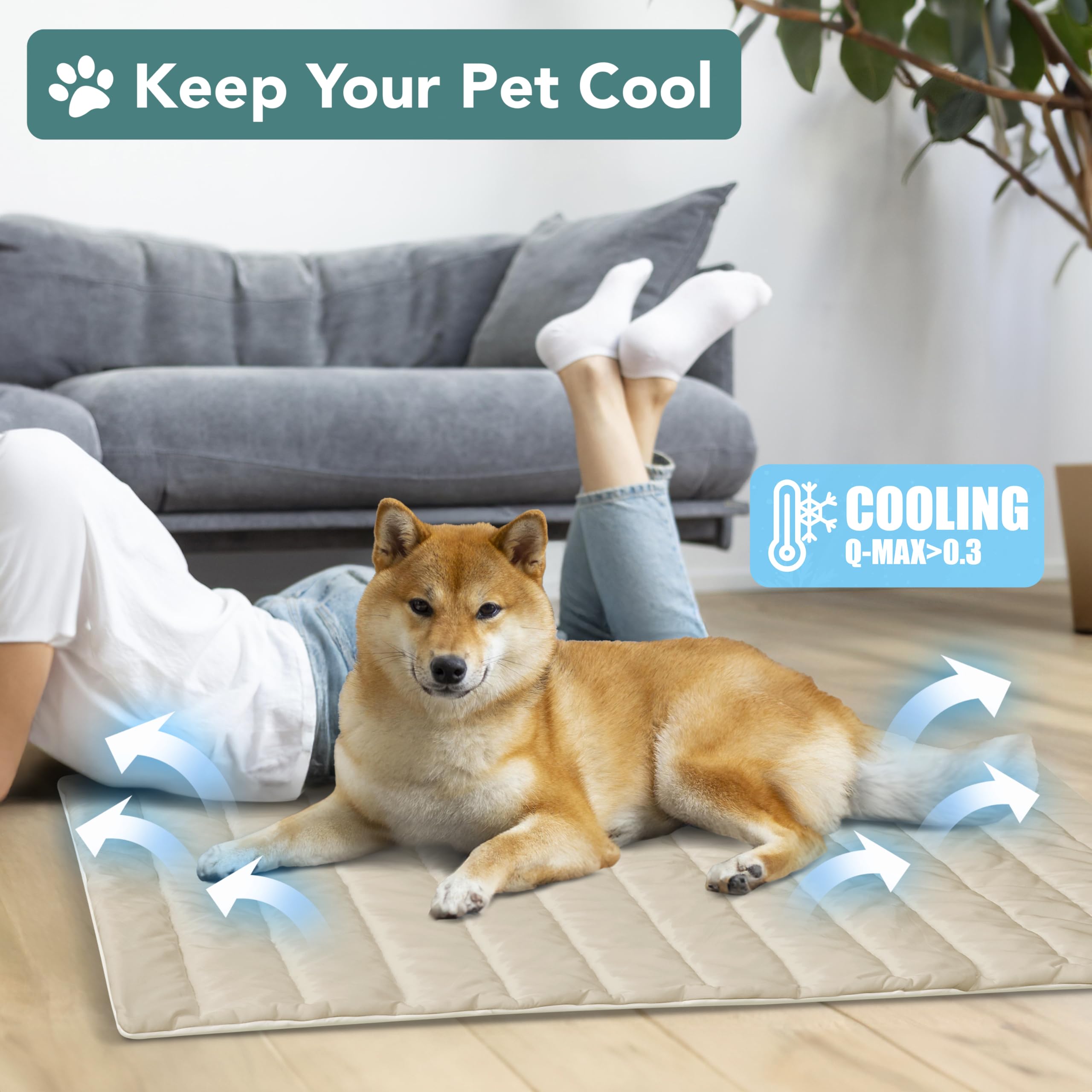 PetAmi cooling blanket reversible fabric for lounging