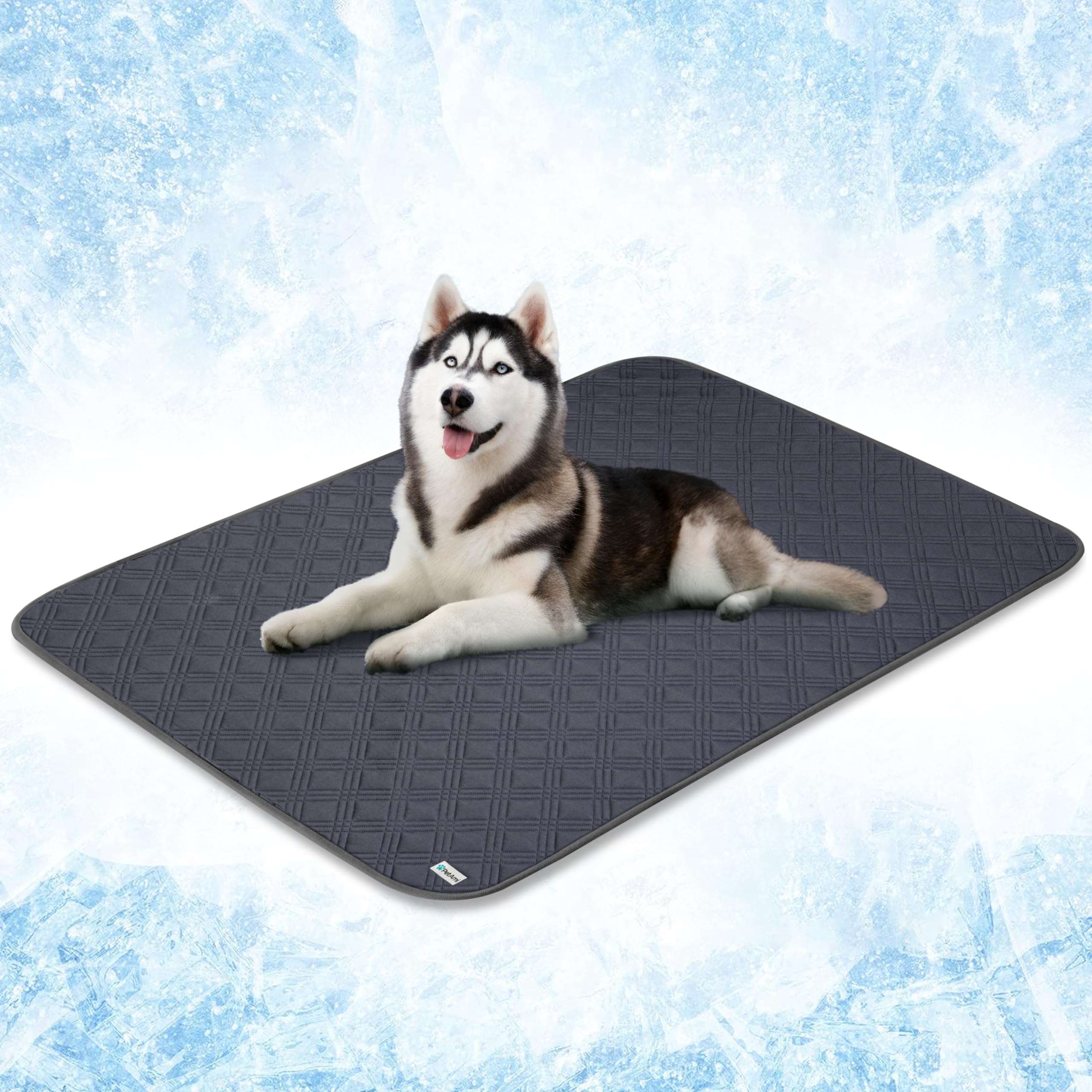 PetAmi cooling mat grey 60x80 for large dogs keeps them cool and relaxed