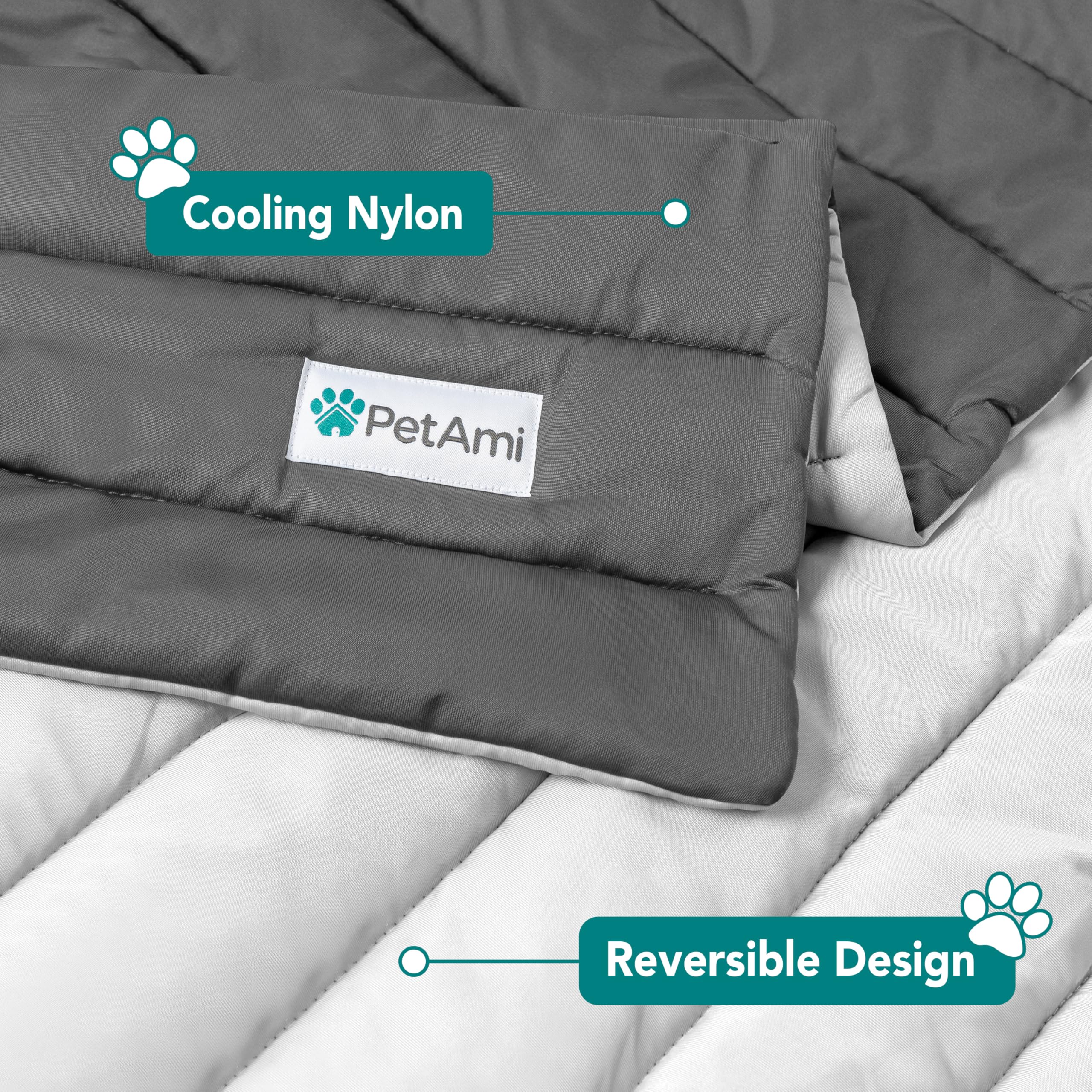 PetAmi crate mat in kennel gray showing interior padding