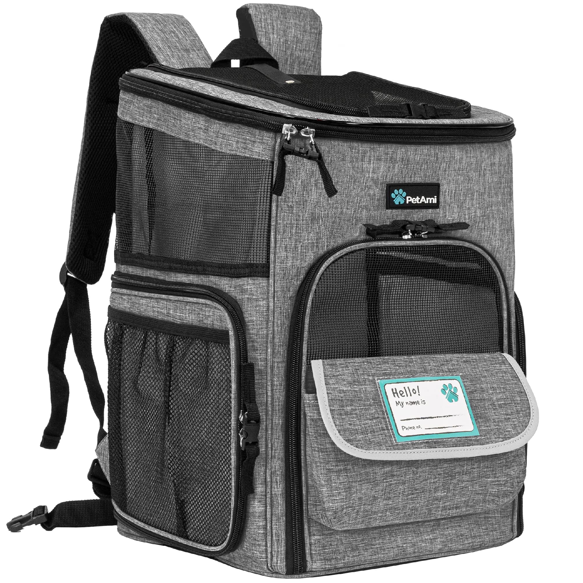 PetAmi dog backpack carrier—closed view for secure travel.