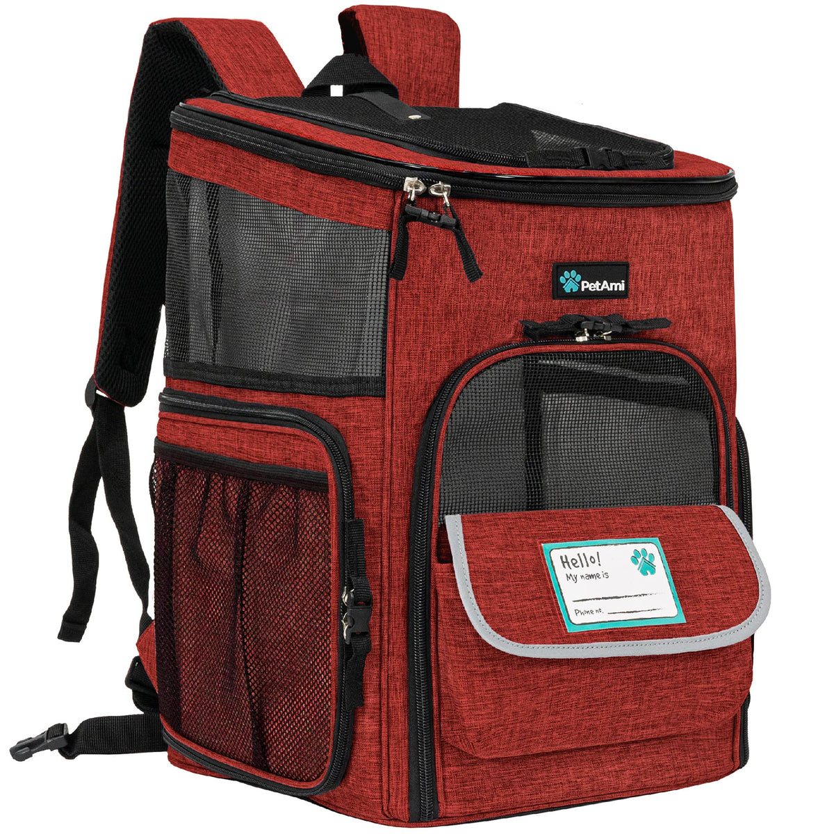 PetAmi dog backpack carrier front view for hands-free travel