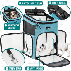 PetAmi dog backpack interior with sherpa bedding cozy rest