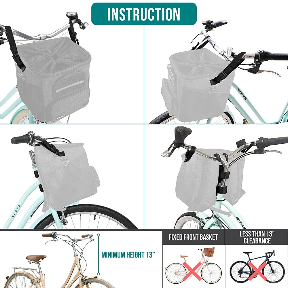 PetAmi foldable bike basket for easy storage.