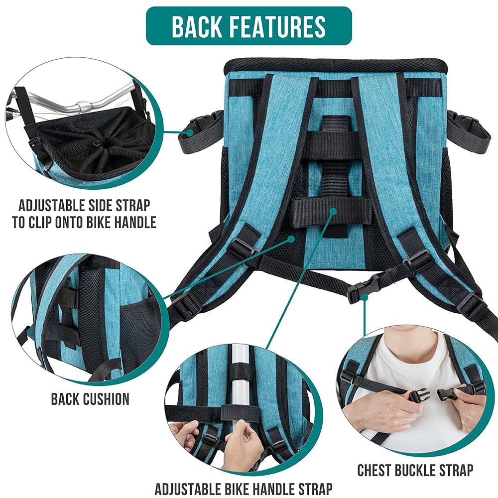 PetAmi Dog Bike Basket folded-compact demonstrates easy storage when not in use.