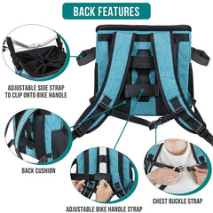 PetAmi Dog Bike Basket folded-compact demonstrates easy storage when not in use.