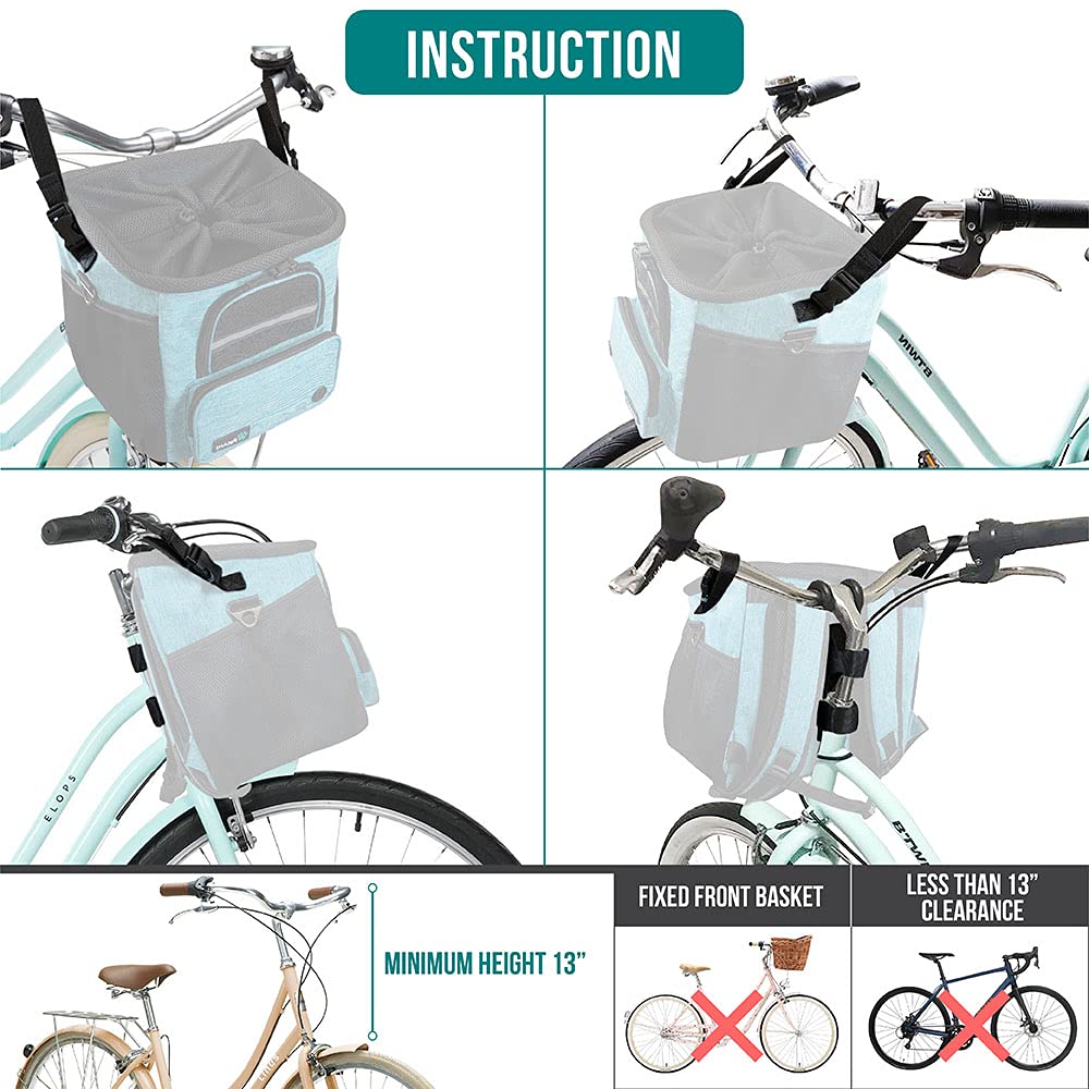 PetAmi Dog Bike Basket inside-safety-leash shows added security during rides.