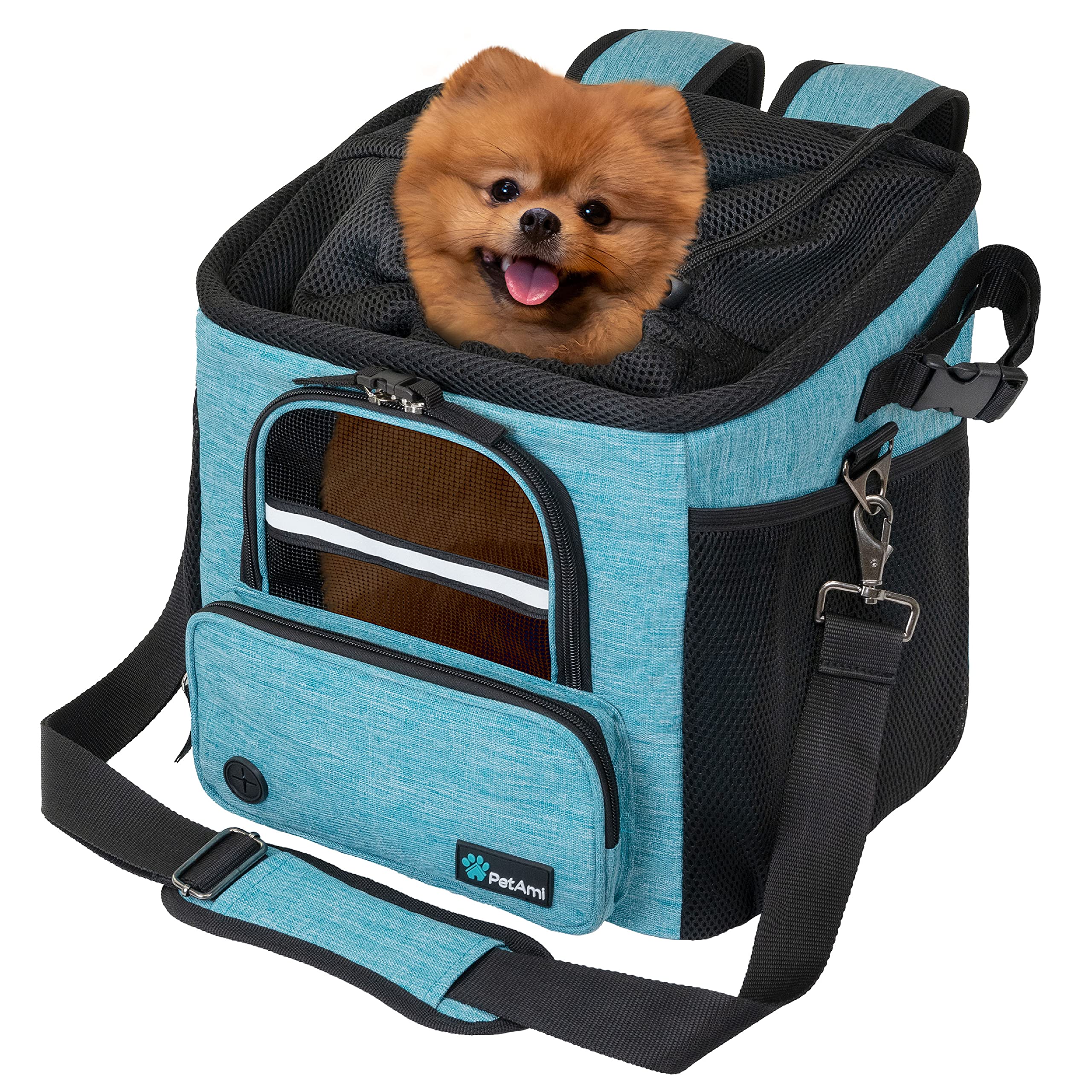 PetAmi Dog Bike Basket mesh-ventilation ensures airflow and pet comfort.