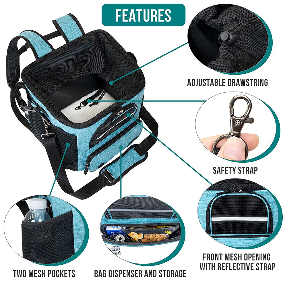 PetAmi Dog Bike Basket open top reveals vented design and plush sherpa bedding.