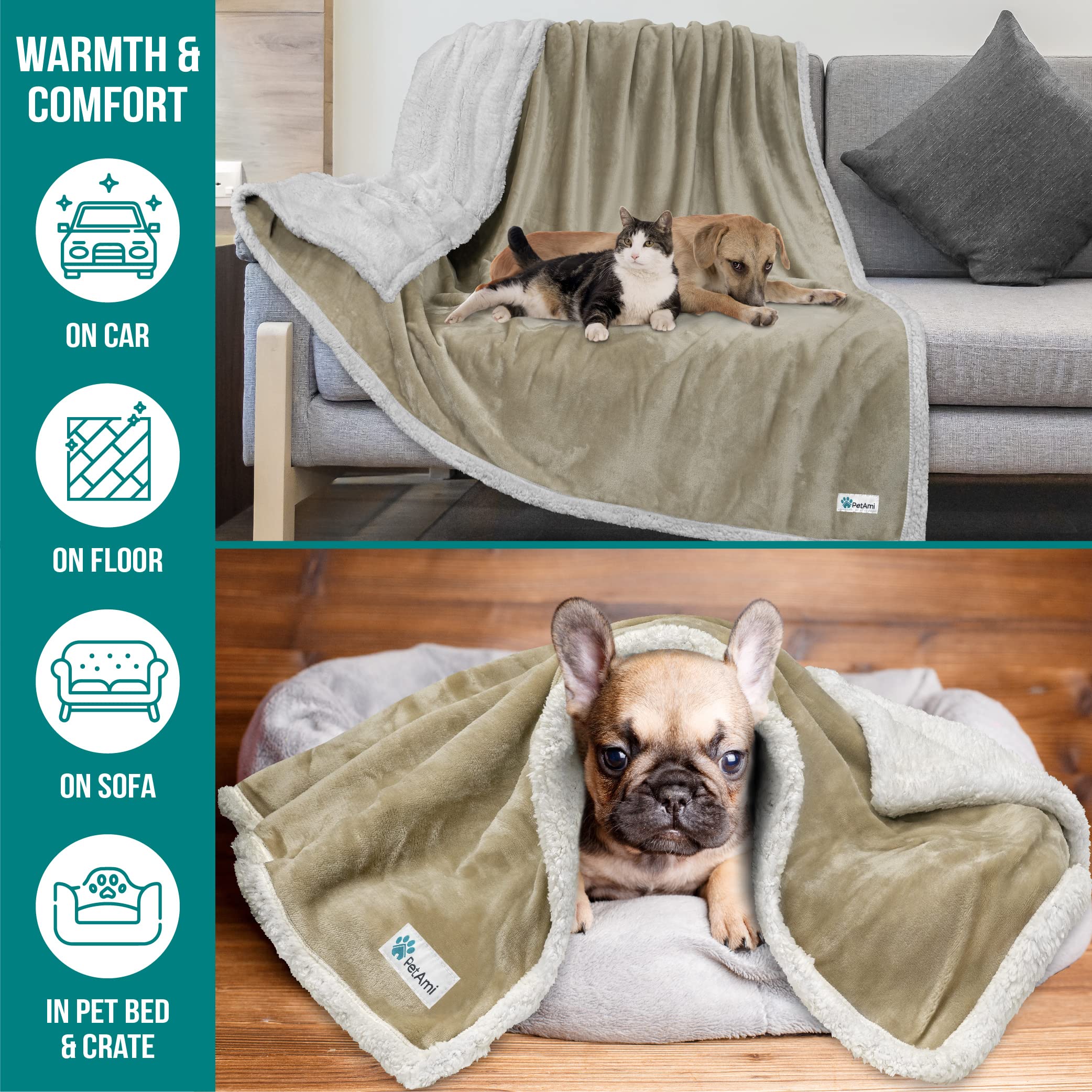 PetAmi dog blanket durable-stitching closeup emphasizes long-lasting protection
