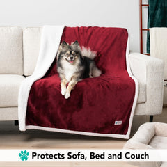 PetAmi dog blanket maroon 40x60 in car-seat keeps surfaces clean during travel.