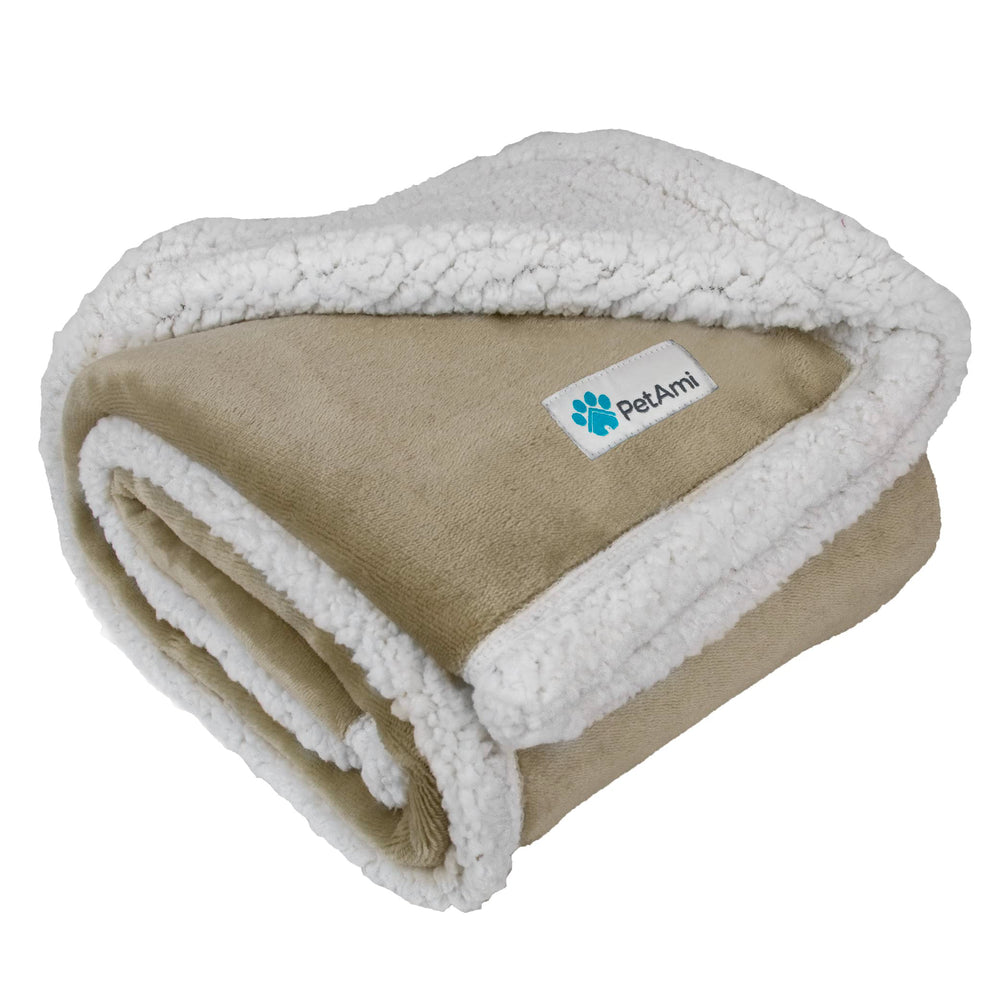 PetAmi dog blanket sherpa closeup for ultra-soft cozy naps