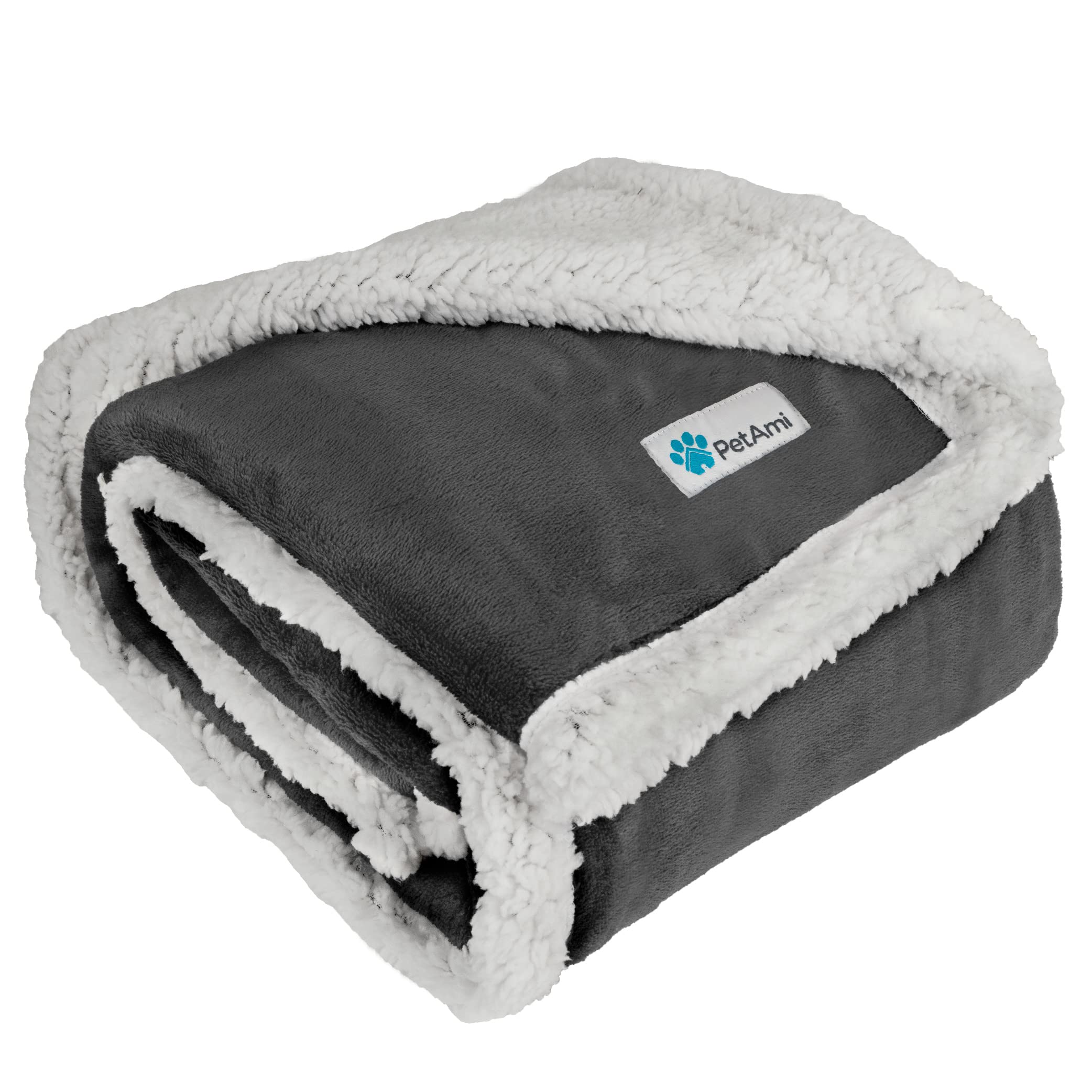PetAmi dog blanket soft sherpa fleece close-up for cozy pet comfort