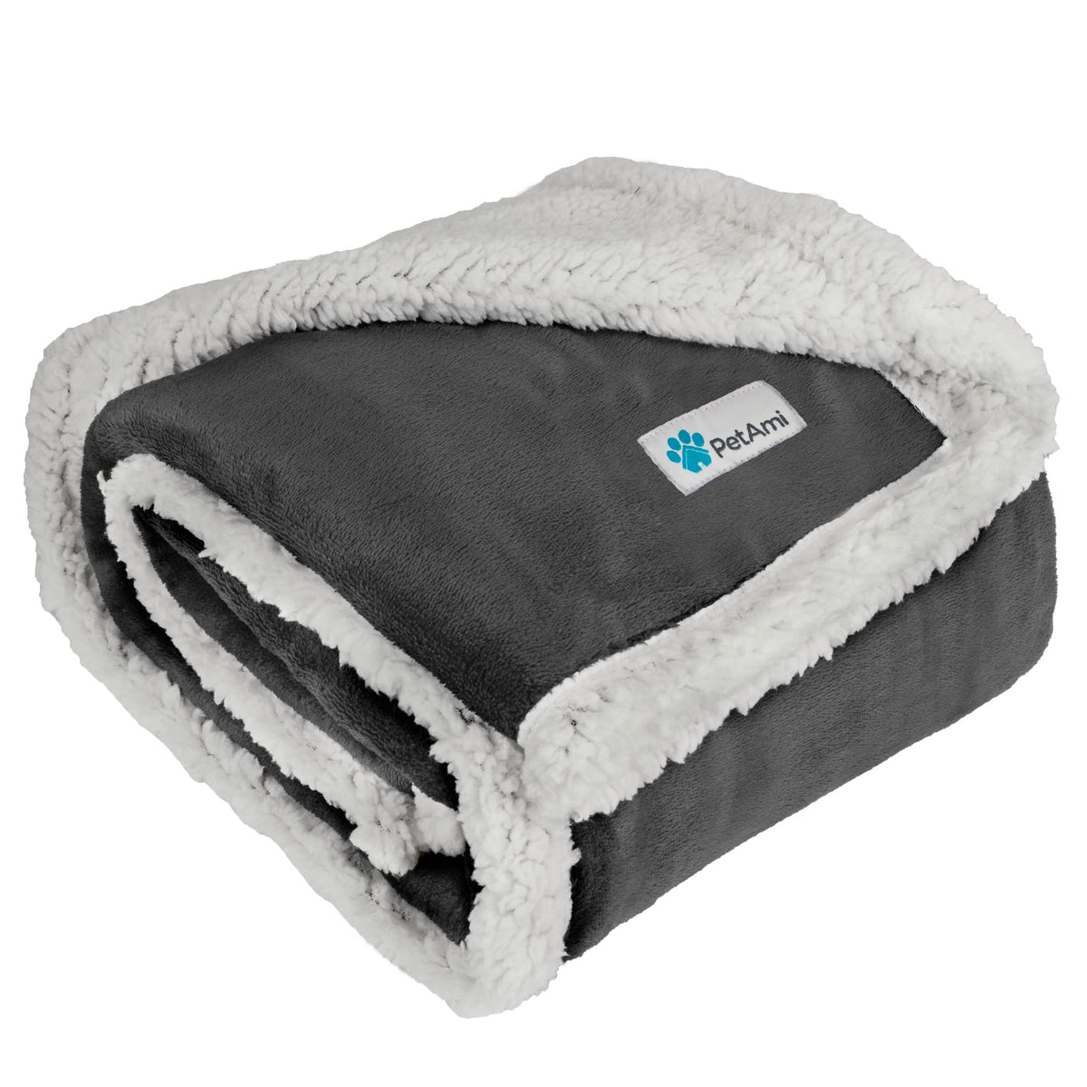 PetAmi dog blanket soft sherpa fleece close-up for cozy pet comfort
