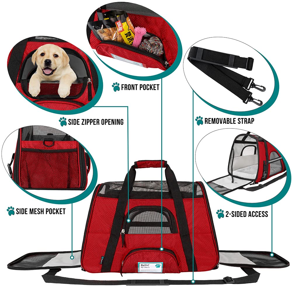 PetAmi dog carrier with safety buckles for secure travel