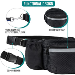 PetAmi fanny pack built-in poop bag dispenser for quick cleanup.