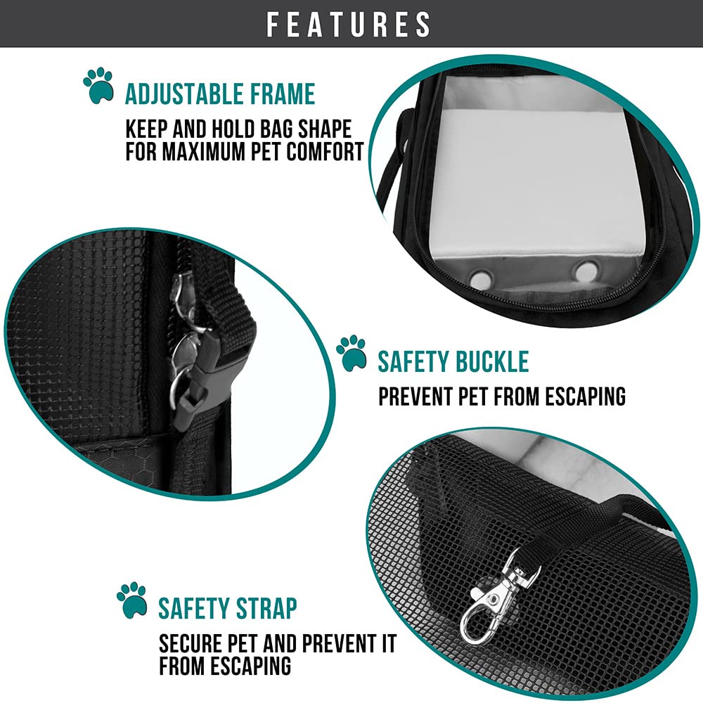 PetAmi dog purse carrier front and back pockets store treats and essentials.