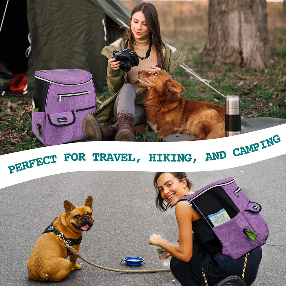 PetAmi Dog Travel Bag Backpack with padded straps for comfort.
