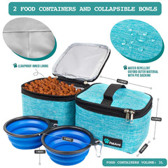 PetAmi Dog Travel Bag collapsible bowls ready for hydration on hikes.