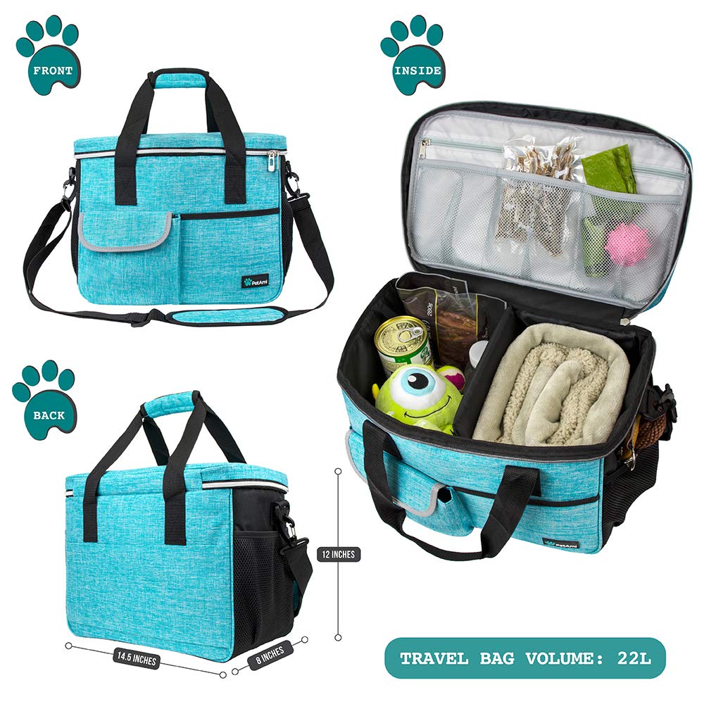 PetAmi Dog Travel Bag food containers in action for easy on-the-go meals.