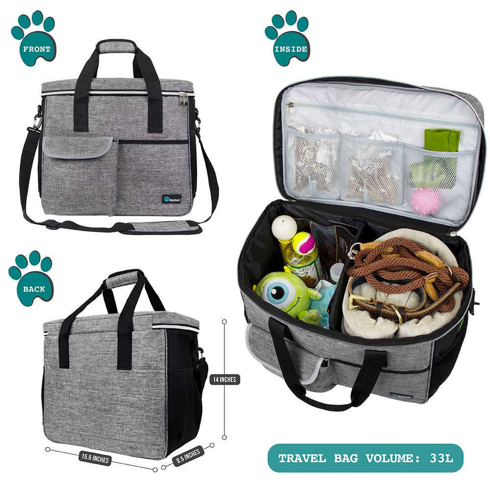 PetAmi dog travel bag with food containers ready for on-the-go meals.
