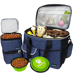 PetAmi Dog Travel Bag with food containers keeps meals organized on trips.
