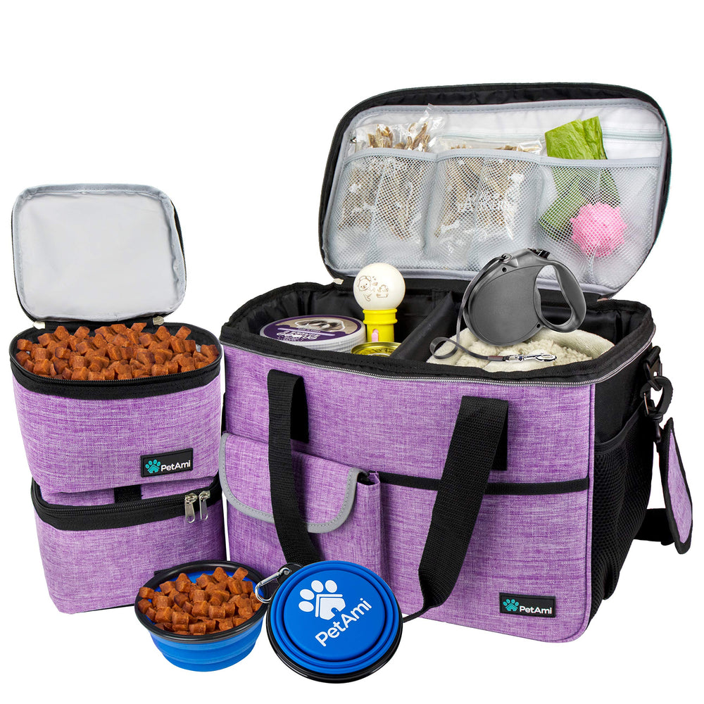 PetAmi Dog Travel Bag front view showcasing organized design for easy travel with pets
