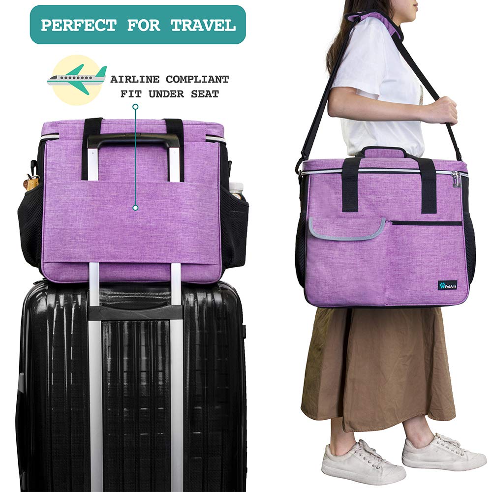 PetAmi dog travel bag leakproof inner lining keeps contents dry.