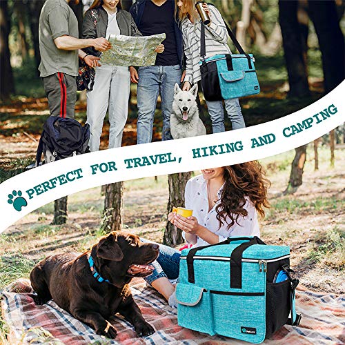PetAmi Bag internal pockets organizing leashes, toys, and training supplies.