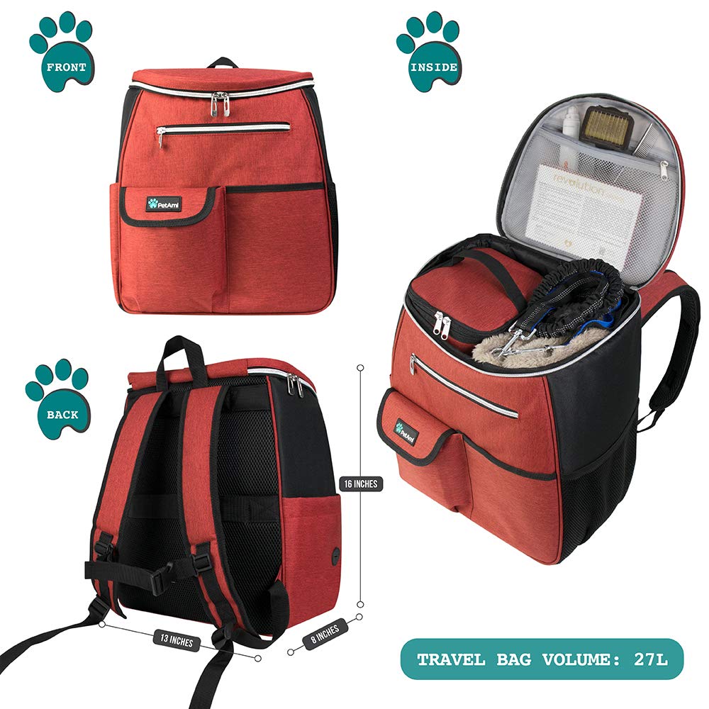 PetAmi dog travel bag with multiple pockets keeps treats and gear organized on adventures.