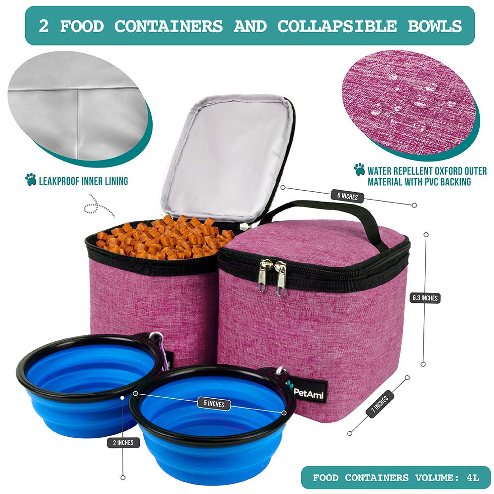 PetAmi travel bag includes poop bag dispenser for quick cleanups during outdoor adventures.