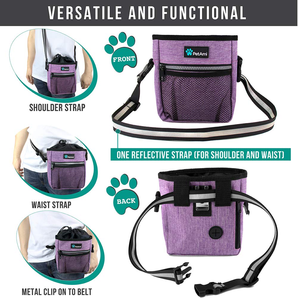 PetAmi pouch back opening for extra dog bag rolls during trips.